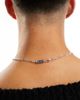 WFTW WFTW figaro chain necklace with T bar pearl pendant in silver - 3
