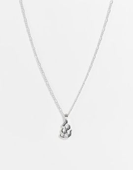 WFTW WFTW flame pendant necklace in silver