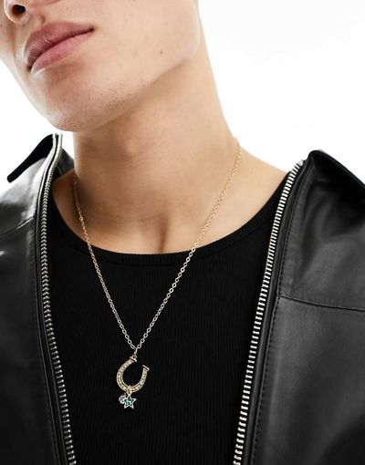WFTW WFTW horseshoe pendant necklace in gold
