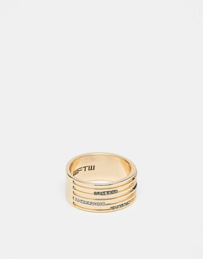 WFTW WFTW ring with crystal banding in gold