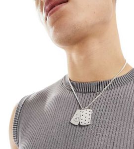 WFTW WFTW rodeo double dog tag necklace in silver