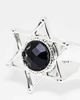 WFTW WFTW sheriffs star signet ring with black stone in silver - 2