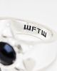 WFTW WFTW sheriffs star signet ring with black stone in silver - 4