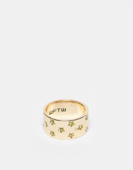 WFTW WTFW crystal star band ring in gold