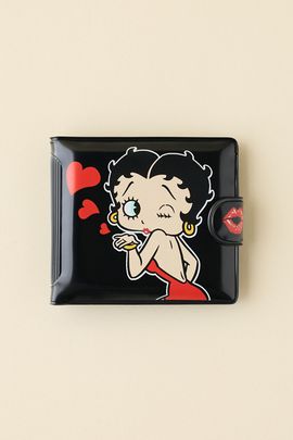 Whatever Makes You Happy Whatever! Makes You Happy Betty Boop Padded Vinyl Snap Wallet in Black, Women's at Urban Outfitters