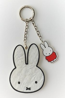 Whatever Makes You Happy Whatever! Makes You Happy X Miffy Head Swivel Acrylic Mirror Keychain in White at Urban Outfitters