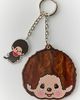 Whatever Makes You Happy Whatever! Makes You Happy X Monchhichi Head Swivel Acrylic Mirror Keychain in Brown at Urban Outfitters - 1