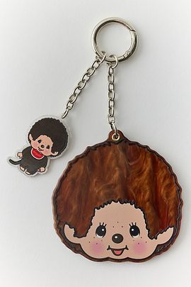 Whatever Makes You Happy Whatever! Makes You Happy X Monchhichi Head Swivel Acrylic Mirror Keychain in Brown at Urban Outfitters