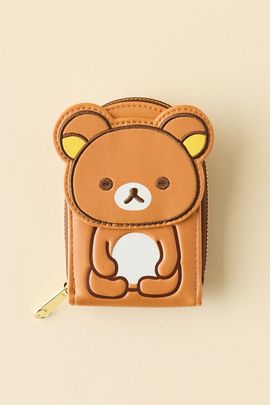 Whatever Makes You Happy Whatever! Makes You Happy X Rilakkuma Faux Leather Accordion Wallet in Brown, Women's at Urban Outfitters