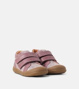 Wheat Wheat Ivalo floral leather-trimmed suede sneakers