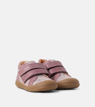 Wheat Wheat Ivalo floral leather-trimmed suede sneakers