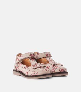 Wheat Wheat Lucia floral suede Mary Jane flats