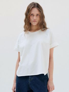 WHEN WE WILL Cotton Interlock Raglan Loose Fit T-shirt