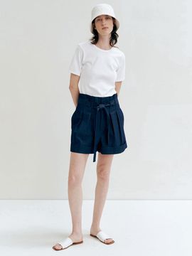 WHEN WE WILL Pin Tuck Half Pants