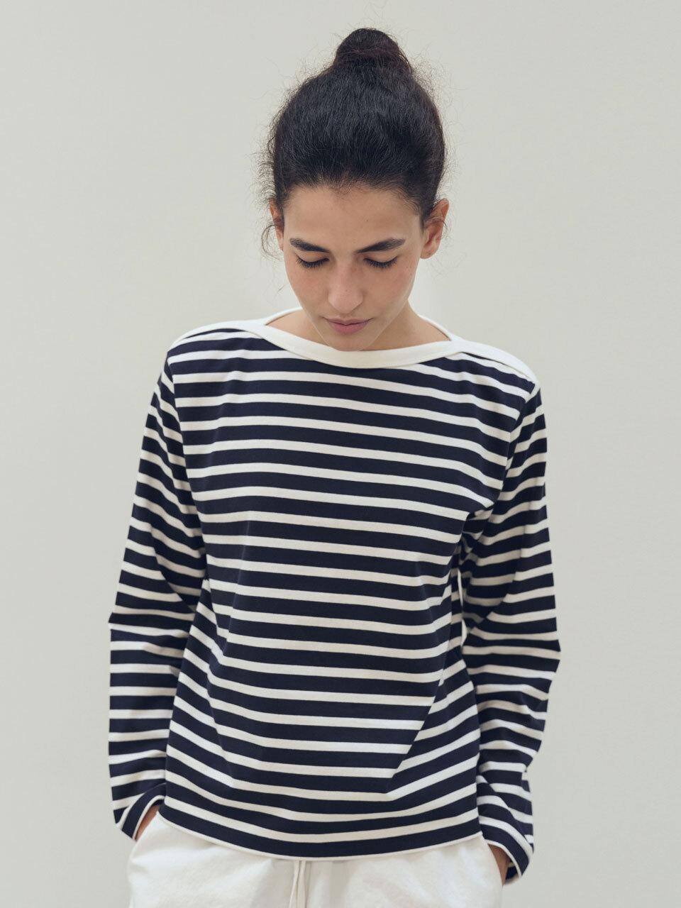 WHEN WE WILL Stripe Boat Neck T-shirt (2 Color)