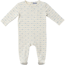 Whipped Cocoa Whipped Cocoa Boy Striped Dotted Heart & Star Back Snap Footed Romper