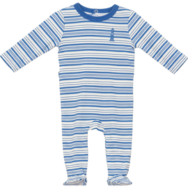 Whipped Cocoa Whipped Cocoa Striped Lighthouse Long Sleeve Footed Romper
