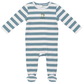 Whipped Cocoa Whipped Cocoa Striped Ribbed Footed Romper
