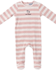 Whipped Cocoa Whipped Cocoa Striped Ribbed Long Sleeve Footed Romper - 1