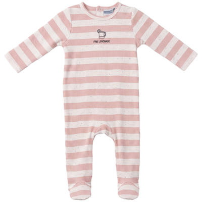 Whipped Cocoa Whipped Cocoa Striped Ribbed Long Sleeve Footed Romper
