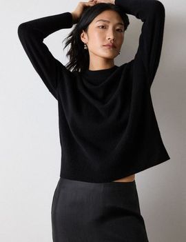 Whistles Whistles 100% Cashmere Seam Crew Neck Sweater