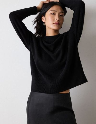 Whistles Whistles 100% Cashmere Seam Crew Neck Sweater