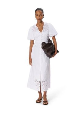 Whistles Whistles 100% Cotton Broderie V-Neck Dress
