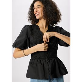 Whistles Whistles 100% Cotton V-Neck Blouse