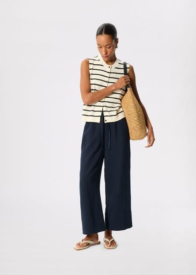 Whistles Whistles 100% Cotton Wide Leg Trousers