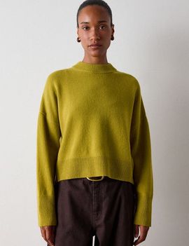 Whistles Whistles 100% Wool Seam Detail Crew Knit Jumper