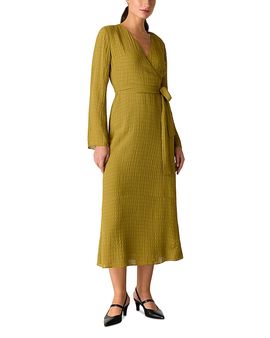 Whistles Whistles Alex Textured Wrap Midi Dress