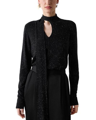 Whistles Whistles Annie Sparkle Tie Neck Top
