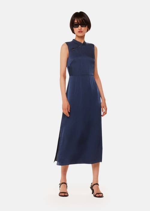 Whistles Whistles Aria Satin Sleeveless Midi Dress