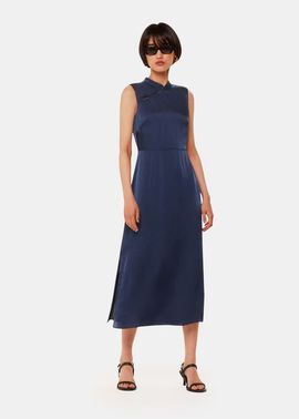 Whistles Whistles Aria Satin Sleeveless Midi Dress