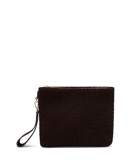 Whistles Whistles Avah Woven Suede Zip Clutch