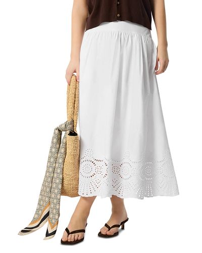 Whistles Whistles Broderie Cotton Midi Skirt
