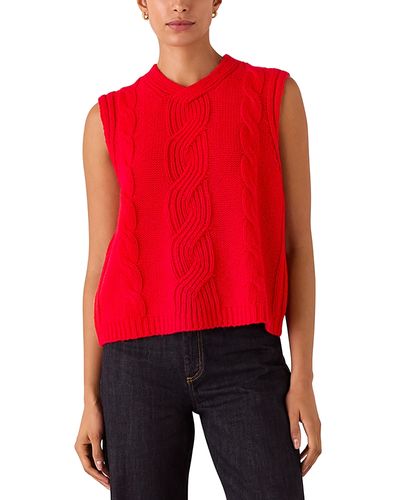 Whistles Whistles Cable Knit Sleeveless Sweater