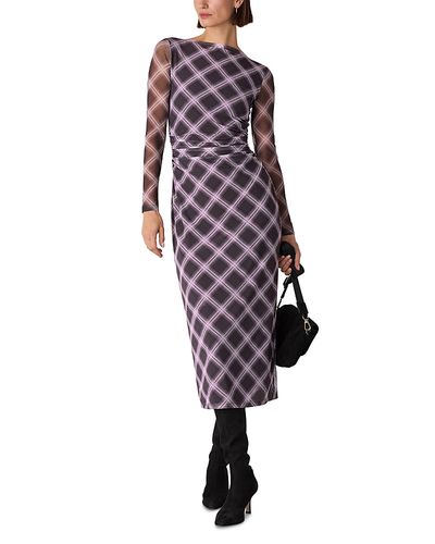 Whistles Whistles Check Mesh Dress