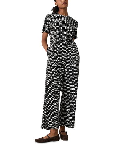 Whistles Whistles Check Short Sleeve Jumpsuit