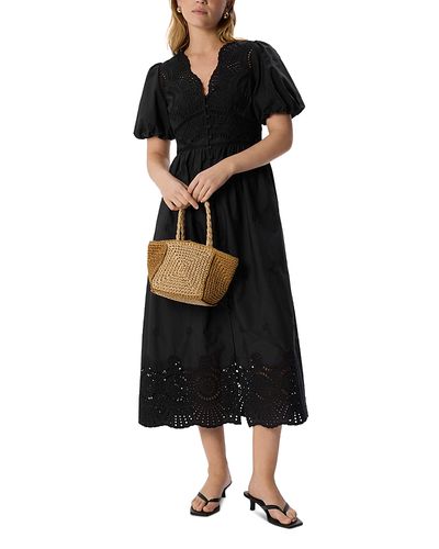 Whistles Whistles Cotton Broderie V Neck Dress
