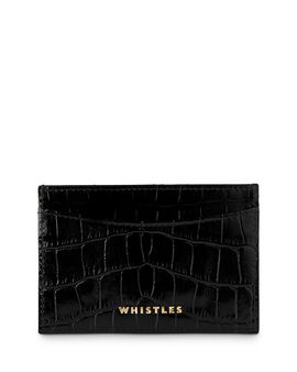 Whistles Whistles Croc Embossed Leather Card Holder