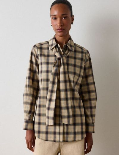 Whistles Whistles Detachable Scarf Check Shirt