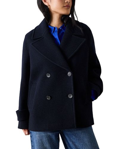 Whistles Whistles Double Breasted Wool Blend Peacoat