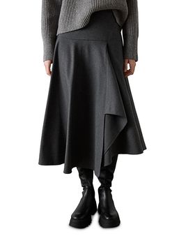 Whistles Whistles Draped Asymmetric Midi Skirt