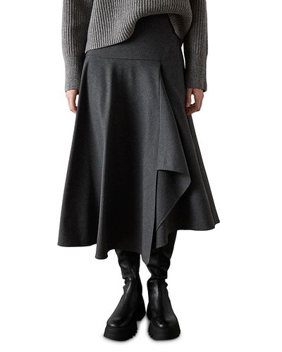 Whistles Whistles Draped Asymmetric Midi Skirt
