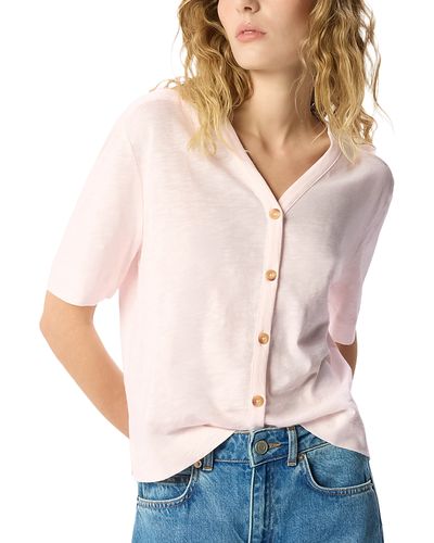 Whistles Whistles Ella Button Front Tee