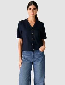 Whistles Whistles Ella V-Neck Button Through Top