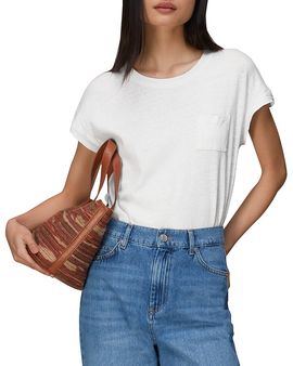 Whistles Whistles Ember Linen Blend Pocket Tee