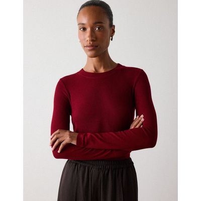 Whistles Whistles Essential Rib Crew Long Sleeve T-Shirt