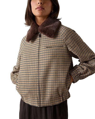 Whistles Whistles Faux Fur Collar Bomber Jacket